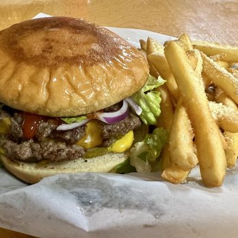 The Merry Table - Classic smash burger with side of fries - nom nom nom prepare to be satisfied for hours - Italian Near Me - Licking, Missouri The Merry Table - Classic smash burger with side of fries - nom nom nom prepare to be satisfied for hours - Italian Near Me - Licking, Missouri