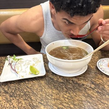 Pho Ha Tien - Me grubbing down my food. - Vietnamese Near Me - Upland, California