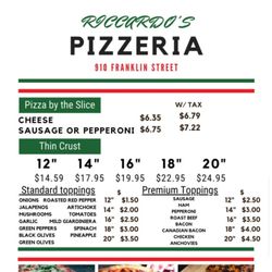 Riccardo’s Pizzeria - Menu