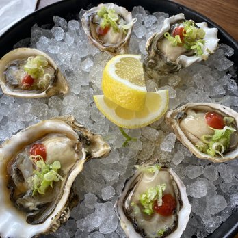 Cocoro Bistro - Oysters on the half shell with ponzu - Sushi Bars Near Me - Stockton, California Cocoro Bistro - Oysters on the half shell with ponzu - Sushi Bars Near Me - Stockton, California