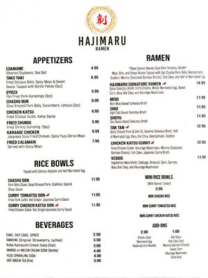 Menu photo 8 Hajimaru Fishtown Philadelphia, PA