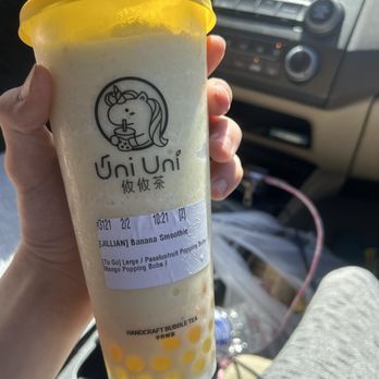 Uni Uni - Oshkosh - Large passionfruit popping Boba mango popping Boba banana smoothie - Bubble Tea Near Me - Oshkosh, Wisconsin Uni Uni - Oshkosh - Large passionfruit popping Boba mango popping Boba banana smoothie - Bubble Tea Near Me - Oshkosh, Wisconsin