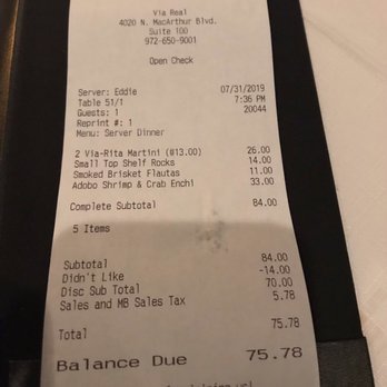 Via Real - Overpriced - Mexican Near Me - Irving, Texas