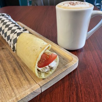 Scorpio Cafe - Sagar Zaatar and Labneh and a Cappuccino 8 oz. - Coffee & Tea Near Me - Seattle, Washington