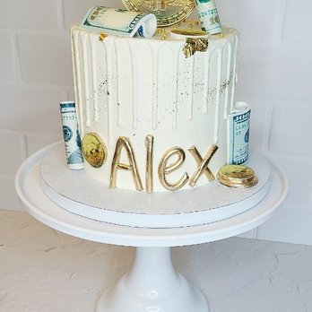 Jessika's Tasty Pastries - Bitcoin cake, white & gold theme - Desserts Near Me Jessika's Tasty Pastries - Bitcoin cake, white & gold theme - Desserts Near Me