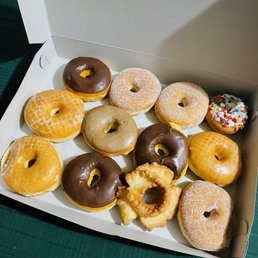 A dozen doughnuts delivered by DoorDash.