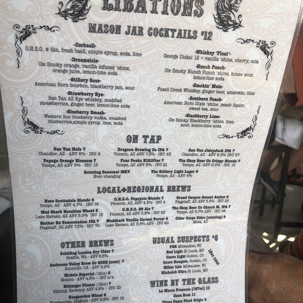 The Stillery - Menu - Music Venues Near Me - Phoenix, Arizona The Stillery - Menu - Music Venues Near Me - Phoenix, Arizona
