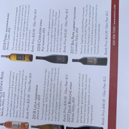 a list of wine bottles on a table a list of wine bottles on a table