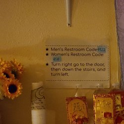 Magical Massage - Codes for the bathroom, which is in the karaoke thing down the stairs.