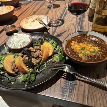 Four Brothers - Chili and peaches and crème salad with under ripened and tasteless peaches. - Southern Near Me - San Antonio, Texas Four Brothers - Chili and peaches and crème salad with under ripened and tasteless peaches. - Southern Near Me - San Antonio, Texas