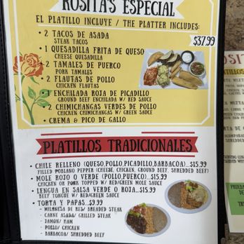 Rositas Mexican Restaurant - Menu - Mexican Near Me - Florida City, Florida