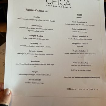 Chica Miami - Menu - Latin American Near Me - Miami, Florida