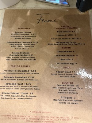 Menu photo 3 Frame Coffee New York, NY Menu photo 3 Frame Coffee New York, NY