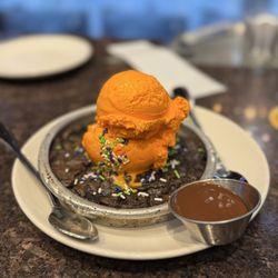 BJ's Restaurant & Brewhouse - Halloween pizookie!!! Tasted like a brownie, so good!