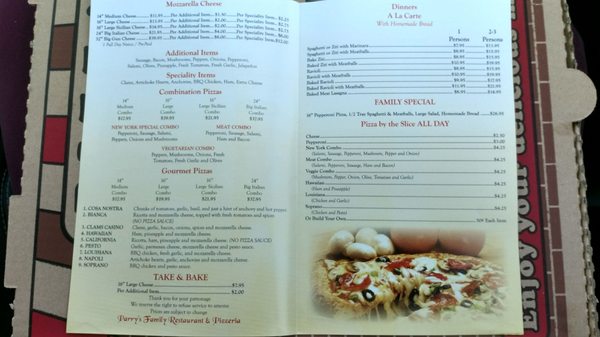Menu photo 2 Parry's Pizzaria & Restaurant American Canyon, CA Menu photo 2 Parry's Pizzaria & Restaurant American Canyon, CA