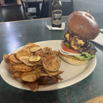 The Keg Bar - The Rodeo burger and house chips. - Steakhouses Near Me - Gaylord, Michigan The Keg Bar - The Rodeo burger and house chips. - Steakhouses Near Me - Gaylord, Michigan