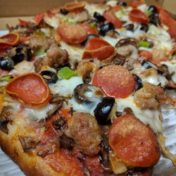 Poppie's Pizza - Big Poppie, no salami. Delicious, hot, and loaded with toppings.