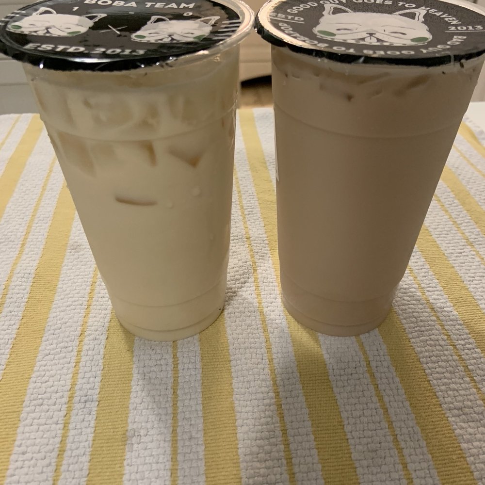BoBaPOP Tea Bar - Left: Jasmine Green Milk Tea Right: Roasted Oolong Milk Tea Sep 20,2021 - Coffee & Tea Near Me - San Gabriel, California