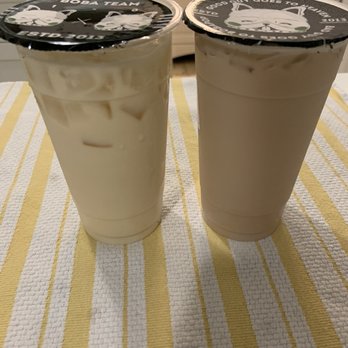 BoBaPoP - Left: Jasmine Green Milk Tea Right: Roasted Oolong Milk Tea Sep 20,2021 - Coffee & Tea Near Me - San Gabriel, California