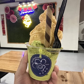 Hanamaru Cafe - Matcha icecream with taiyaki - Japanese Near Me - San Antonio, Texas