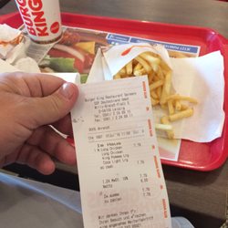 Burger King - Kälte Pommes, Kassenbeleg, Trinkbecher