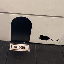 We just found out that this little mouse hole painting is in every store. I'm going to start looking for them. So cute!