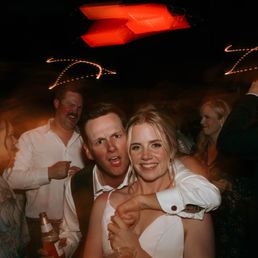 Bride and Groom dancing the night away. Thanks Entourage!