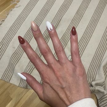 Cute Nails - Acrylic gel full set, almond shape - Nail Salons Near Me - Charlotte, North Carolina Cute Nails - Acrylic gel full set, almond shape - Nail Salons Near Me - Charlotte, North Carolina