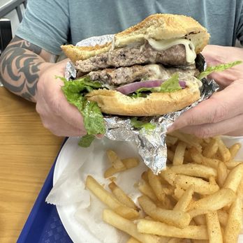 Gyros King - 28. Double Burger Deluxe Combo. - Sandwiches Near Me - Hendersonville, Tennessee Gyros King - 28. Double Burger Deluxe Combo. - Sandwiches Near Me - Hendersonville, Tennessee