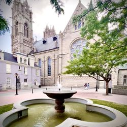 Cathedral of the Madeleine - Nice fountain in the atrium area of the Cathedral. Many senior citizens are dropped off and picked up in this area.