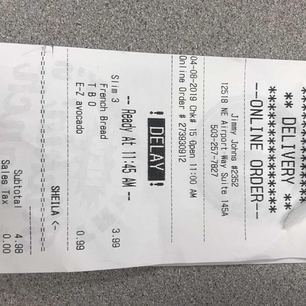Jimmy John's - Paid extra for avocado. - Sandwiches Near Me - Portland, Oregon