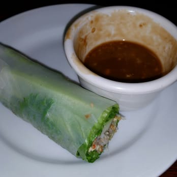 Go Vegan - Spring roll with peanut sauce.  We all fought for the last one... - Vegan Near Me - Antioch, California