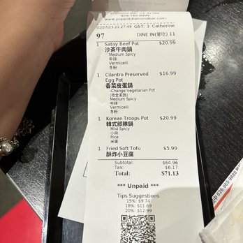 Pop Pot - Bill - Taiwanese Near Me - Diamond Bar, California Pop Pot - Bill - Taiwanese Near Me - Diamond Bar, California
