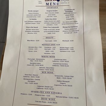 Costa Vino Wine Bar Restaurant - Menu - Cocktail Bars Near Me - Norwalk, Connecticut Costa Vino Wine Bar Restaurant - Menu - Cocktail Bars Near Me - Norwalk, Connecticut