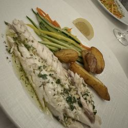 Cenzino Ristorante - Bronzino with roasted potatoes and vegetables