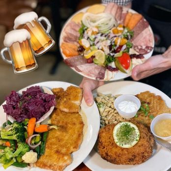 Bavarian Grill - Cold plate, stuffed chicken breast, schnitzel. Everyone happy and FULL! - German Near Me - Plano, Texas Bavarian Grill - Cold plate, stuffed chicken breast, schnitzel. Everyone happy and FULL! - German Near Me - Plano, Texas