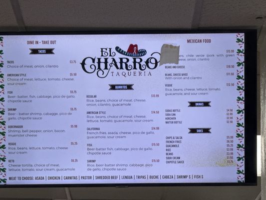 Menu photo 1 El Charro Taqueria Mammoth Lakes, CA Menu photo 1 El Charro Taqueria Mammoth Lakes, CA