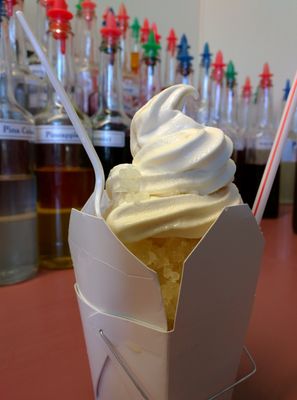 Photo of Snowizard Snoball Stand - New Orleans, LA, US. Dutch Apple Pie topped with vanilla soft serve ice cream!!!