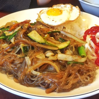 Chez Bong - japchae really good, but i wish there was more vegetables - Korean Near Me - Montreal, Quebec