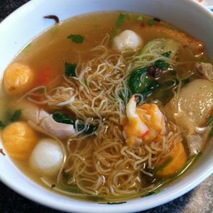 Photo of Pho King Delicious - Northridge, CA, United States. Its call mix seafood pho, but in reality its mix si@#$t