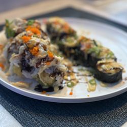 BluWave Sushi - Scallop Bomb (right) Screaming Salmon (left)