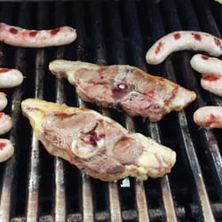 Alain Bernard - Lamb chop and sauage with rosemary and garlic.