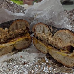Walnut St. Bagels - The Harvey on poppy bagel
