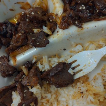 Art Alkobar Grill - "korean bbq".  Give me a fucking break.  It's burned philly meat that's dry af.  No way it's been marinated overnight - Sandwiches Near Me - Indio, California