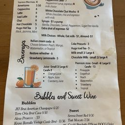 Coffee menus Coffee menus