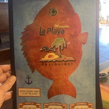 Mariscos La Playa - Mariscos La Playa. Colorful front of menu. - Seafood Near Me - Albuquerque, New Mexico