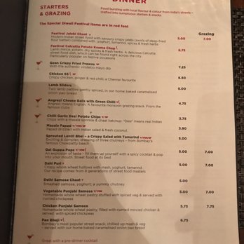Masala Zone Camden Town - Menu Nov 2019 - Indian Near Me - London, XGL
