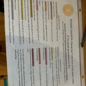 Echo Hill Orchards & Winery - Flight pick 5 - Wine Tasting Room Near Me - Monson, Massachusetts