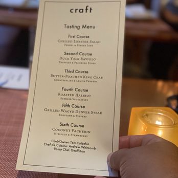 Craft - Summer menu. Believe we were there in September - New American Near Me - New York, New York