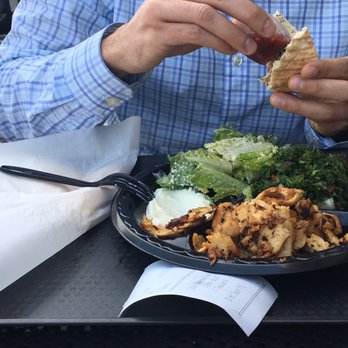 Pita Grill Express - spicy chicken plate with all greens instead of rice - Mediterranean Near Me - Orange, California